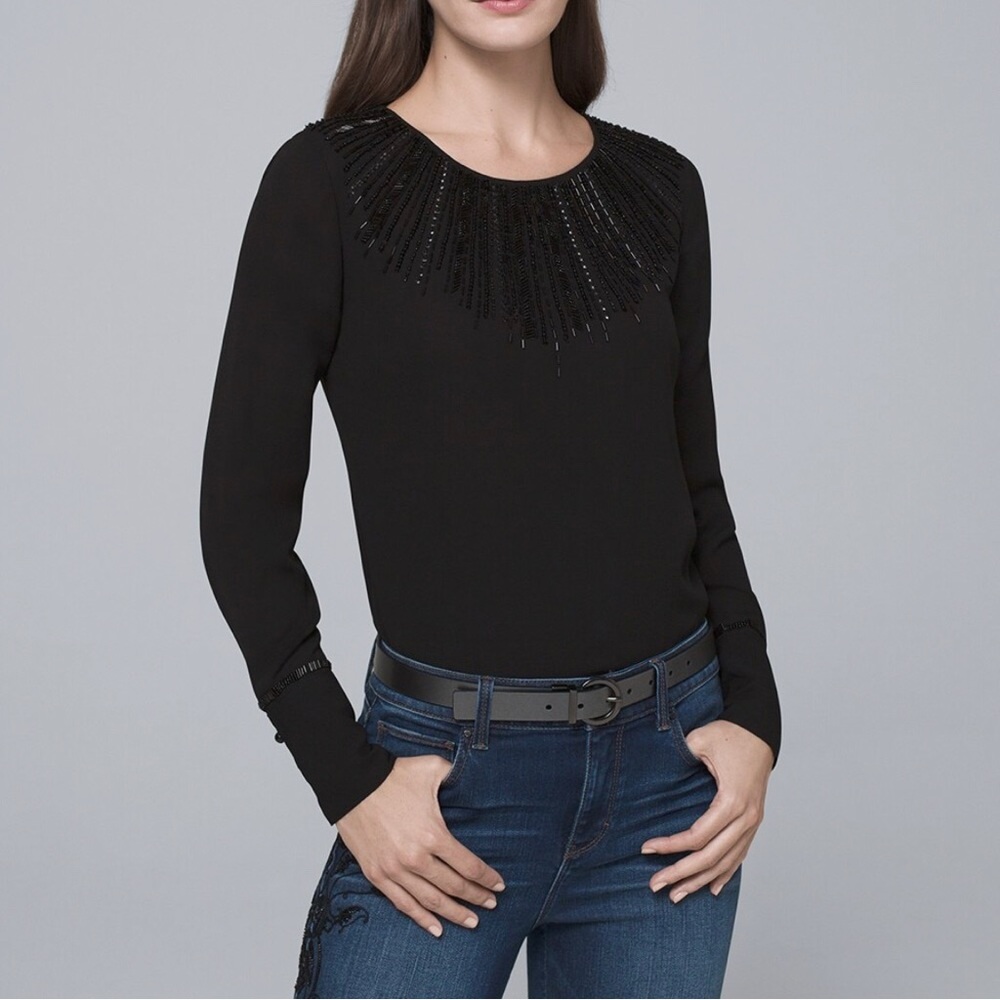 WHBM embellished blouse.